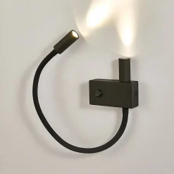 Applique liseuse double lumière épurée noire - Nanda