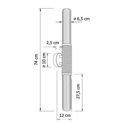 Applique longiligne argent et or double éclairage - Hita