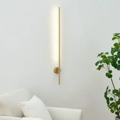 Applique longiligne dorée lumière LED - Mandal
