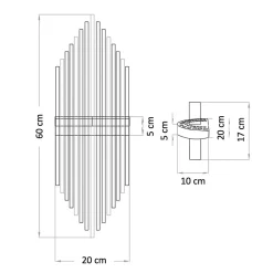 Applique luxueuse en verre et métal look art déco - Dania
