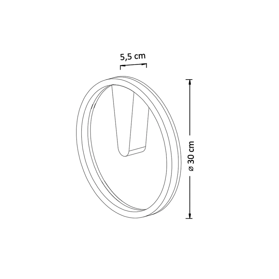 Applique minimaliste cercle LED doré - Scott