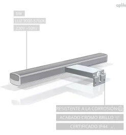 Applique miroir de salle de bain LED à crochets multiples - Dimmable de 3000K à 5700K - 30cm - Modèle Lyra