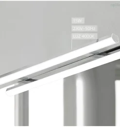 Applique miroir de salle de bain LED à crochets multiples - Lumière blanche neutre dimmable (4000K) - 11.6 x 3 x 80 cm - Sky Model