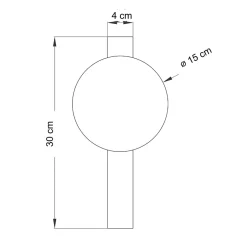 Applique moderne boule en verre et socle fin laiton - Noava
