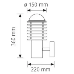 Applique montante Hawaï-D 60W Dim. 360x150x220mm