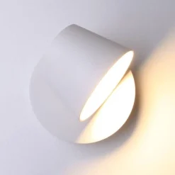 Applique Mural LED avec Projecteur Orientable 6W 2700K Lumière Chaude de Lecture en Aluminium Blanc Design Nordique Mode