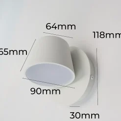 Applique Mural LED avec Projecteur Orientable 6W 2700K Lumière Chaude de Lecture en Aluminium Blanc Design Nordique Mode