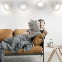 Applique Mural LED avec Projecteur Orientable 6W 2700K Lumière Chaude de Lecture en Aluminium Blanc Design Nordique Mode