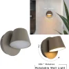 Applique Mural LED avec Projecteur Orientable 6W 2700K Lumière Chaude de Lecture en Aluminium Gris Design Nordique Moder
