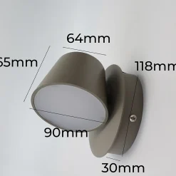 Applique Mural LED avec Projecteur Orientable 6W 2700K Lumière Chaude de Lecture en Aluminium Gris Design Nordique Moder