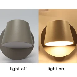 Applique Mural LED avec Projecteur Orientable 6W 2700K Lumière Chaude de Lecture en Aluminium Gris Design Nordique Moder