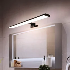 Applique Mural LED Slim pour Salle de Bain et Miroir en Aluminium8W40cmIP44 Lumière Blanche Neutre 4000K Noir