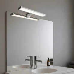 Applique mural LED 8W 30 cm IP44 pour salle de bain miroir et meubleslim en aluminium chromé avec lumière blanche neutre