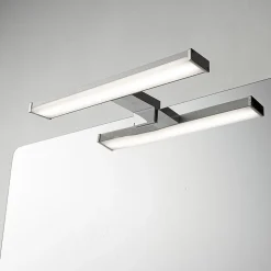 Applique mural LED 8W 30 cm IP44 pour salle de bain miroir et meubleslim en aluminium chromé avec lumière blanche neutre