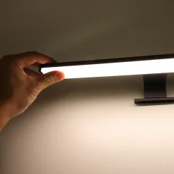 Applique mural LED 8W 30 cm IP44 pour salle de bain miroir et meuble slim en aluminium noir mat avec lumière blanche neu