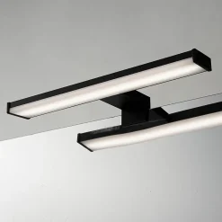 Applique mural LED 8W 30 cm IP44 pour salle de bain miroir et meuble slim en aluminium noir mat avec lumière blanche neu