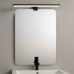 Applique mural LED 12W 50 cm IP44 pour salle de bain miroir et meubleslim en aluminium noir mat avec lumière blanche neu