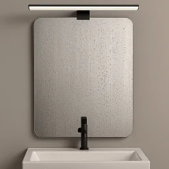 Applique mural LED 12W 50 cm IP44 pour salle de bain miroir et meubleslim en aluminium noir mat avec lumière blanche neu