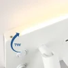 Applique mural 7W spot orientable 3W avec port USB et Type C interrupteurs lumière 2700K spot droit en métal blanc.
