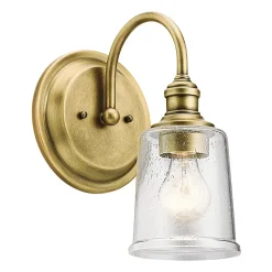 Applique murale à 1 lumière Elstead Waverly, laiton naturel, E27