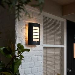 Applique murale à détection Grandy E27 40W IP44 GoodHome gris anthracite