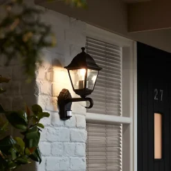 Applique murale à détection Varennes E27 60W IP44 GoodHome noir