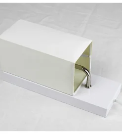 Applique murale abat jour tissu blanc socle metal Lampe 1 spot lumière LED