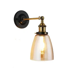 Applique Murale Abat-Jour En Verre, Vintage Style Industrielle Ampoule E27 Lamp Loft Bar Cuisine