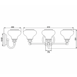 Applique murale Ainsley 3 lumières