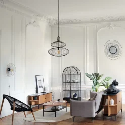 Applique murale Alara - métal - noir - D45 cm - Atmosphera