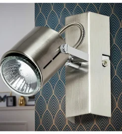 Applique murale aluminium brosse 1 Spot orientable inclinable 42W GU10 design