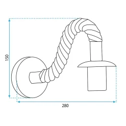 APPLIQUE MURALE APP1466-1W BLACK