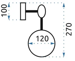 APPLIQUE MURALE APP750-1W BLACK