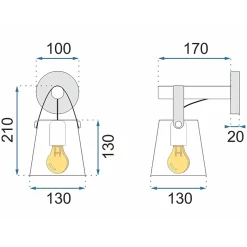 APPLIQUE MURALE APP466-1W BLACK