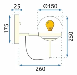 APPLIQUE MURALE APP910-1W GOLD