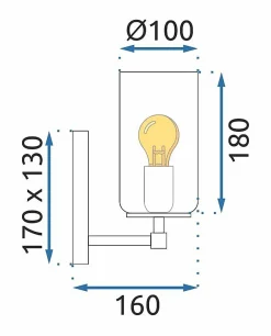 APPLIQUE MURALE APP1224-1W GOLD