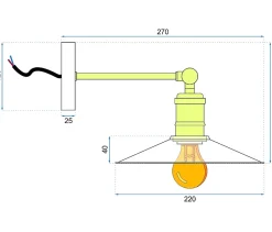 APPLIQUE MURALE APP184-1W PORTO BLACK