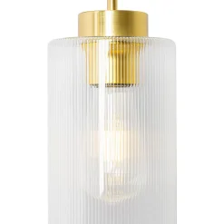 Applique murale Art déco dorée avec verre - Laura