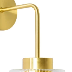 Applique murale Art déco dorée avec verre - Laura