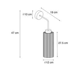 Applique murale Art déco dorée avec verre - Laura
