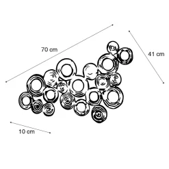 Applique murale Art déco en cuivre 77 cm - Circles
