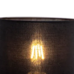 Applique murale Art déco noire avec abat-jour en coton noir - Stacca