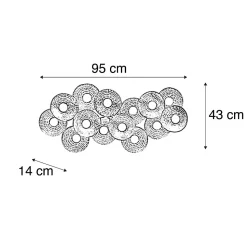Applique murale Art Déco orientale or antique 3 lumières - Balla