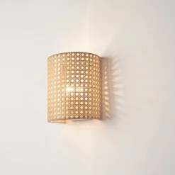 Applique murale Ascot E27 20 x 16 x 12 cm blanc aspect rotin lux.pro