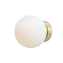 Applique murale au design nordique avec boule de cristal en aluminium doré LUNAR - Douille de lampe E27 G45.