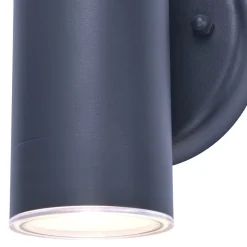 Applique murale bidirectionnelle Candiac LED intégrée 760lm 8.6W IP44 GoodHome gris anthracite