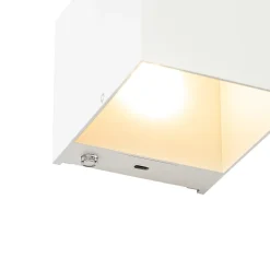Applique murale blanche avec LED et variateur tactile rechargeable - Joris