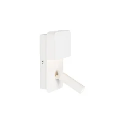 Applique murale blanche avec LED, USB et liseuse avec interrupteur - Robin