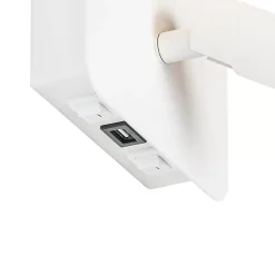 Applique murale blanche avec LED, USB et liseuse avec interrupteur - Robin