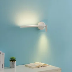 Applique murale blanche avec liseuse LED orientable - Noxea